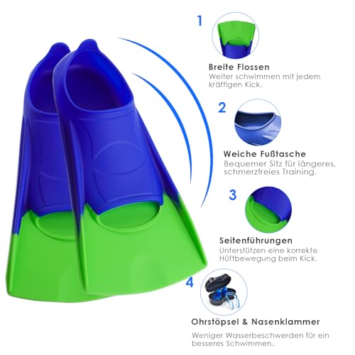 Nagiee Swim Fins, Kids Swim Flippers for Lap Swimming, Comfortable Silicone Flippers with Mesh Bag, Travel Size Swimming Flippers for Women Youth Adults by Nagiee - Image 2