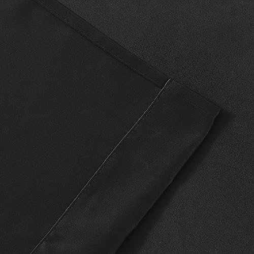 Image of Bujasso Black Blackout Curtain Panels with Sheer Overlay Mix and Match Double Layer Thermal Insulated Window Treatment Set for Bedroom Living Room Black Drapes with Tiebacks Grommet Top 37 inch Wx63 Lx2