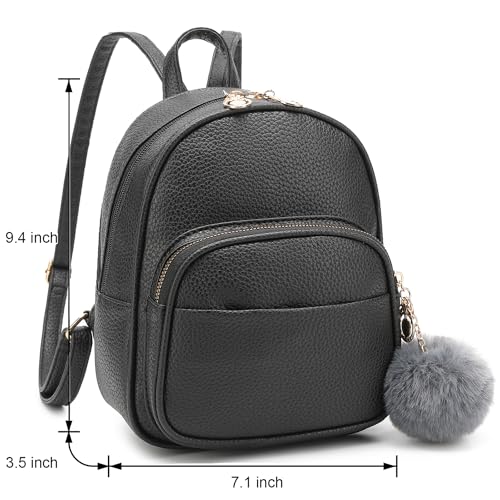 Mini Backpack for Women Girls Leather Backpack Purse Casual Small Daypack Bag with Pockets - Thumbnail 6