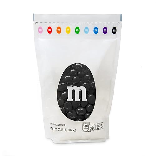 M&M'S Caramelos de chocolate negro de maní  2 libras de caramelos a granel en paquete resellable para Pascua, bufé de dulces, fiestas de cumpleaños,