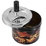 Style masculin : spécialement conçu pour les hommes, ce cendrier rotatif à pression reflète un style sophistiqué et élégant. cendrier d'extérieur en métal, cendrier en maille
