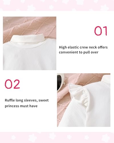 Image of Toddler Girl Clothes Fall Winter Girls Clothing Set Long Sleeve T-Shirt Tops & Plaid Mini Skirts Dress 2Pcs Outfits