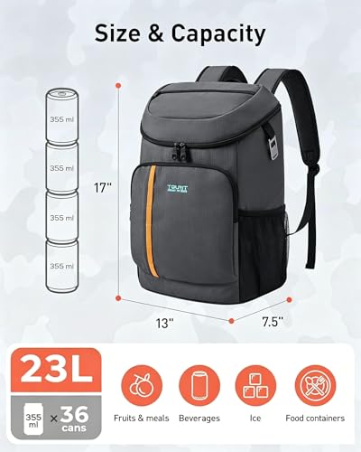 TOURIT Cooler Backpack 28 Cans Lightweight Insulated Backpack Cooler Leak-Proof for Men and Women