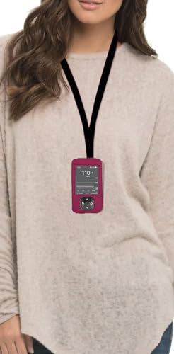 SNK Dexcom G7 / G6 Receiver Fitted Leather Case W/Screen Protector & Lanyard (Black)
