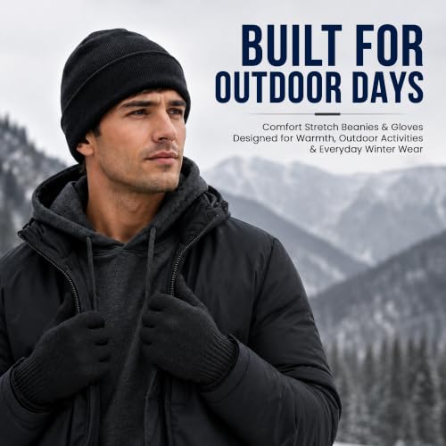 Image of YACHT & SMITH Winter Beanies, Bulk Cold Weather Thermal Warm Stretch Skull Cap, Mens Womens Unisex Hat