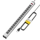Long Surge Protector Power Strip,16 Outlet Heavy Duty Power Strip Metal Power Bar,10 FT Long Extensi