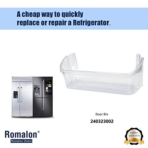 240323002 Door Shelf Bin for Frigidaire White Westinghouse, Kenmore by Romalon Part#240323005 240323006 240323009 240323010 890955 AP2115742 PS429725 EAP429725 Clear Plastic