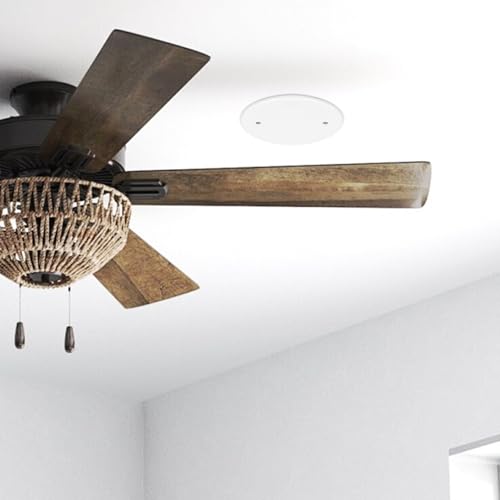 VILLFUL Tapa Redonda de Plástico para Caja Eléctrica de Techo Placa Ciega Blanca Plana Juego de 4 Unidades para Cubrir Orificios Paredes y Techos Accesorio Eléctrico Empalme