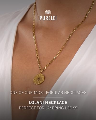 Purelei® Lolani Necklace (gold) – 18K Gold plated stainless steel jewelry – Waterproof chain with pendant – 18 to 20 inch adjustable length – Fashion jewelry for your individual look2