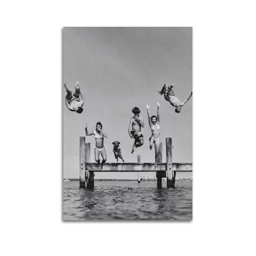 RedMush Poster vintage noir et blanc Robert Doisneau (18) sur toile - Décoration murale pour salon, chambre à coucher - Style sans cadre - 40 x 60 cm