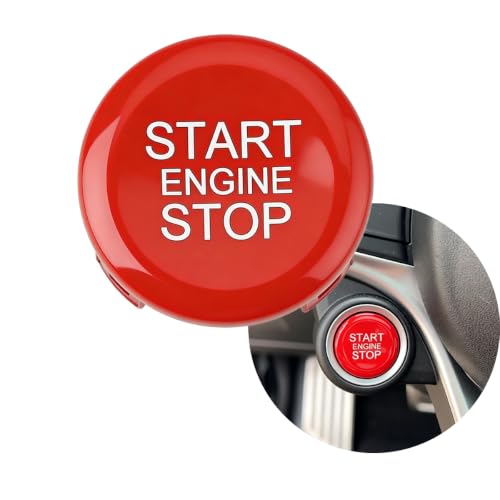 ANGELGUOGUO Red ABS Car Engine Start Stop Switch Button Cover Trim Replacement for Alfa Romeo Giulia Stelvio 2017 2018 2019 2020