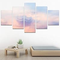 SIGNWIN 5 Panel Canvas Wall Art Modern Art Coastal Colorful Multicolor Photography Romantics Sunset for Home Decorations Ready to Hang - 60
