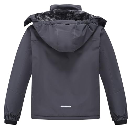 Image of Winter Jacket for Boys and Girls Waterproof Ski Jacket Winter Snow Coat Hooded Fleece Windproof with Zip Pockets