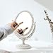XPXKJ Vintage Vanity Mirror Shabby Chic Decor | 360° Rotating Double-Sided Table Makeup Mirror with Stand Bedroom Decoration Perfect for Tabletop, Desk, or Makeup Station