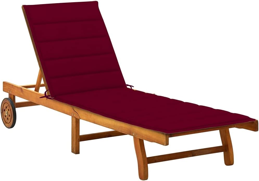 vidaXL Patio Sun Lounger with Cushion Solid Wood Acacia