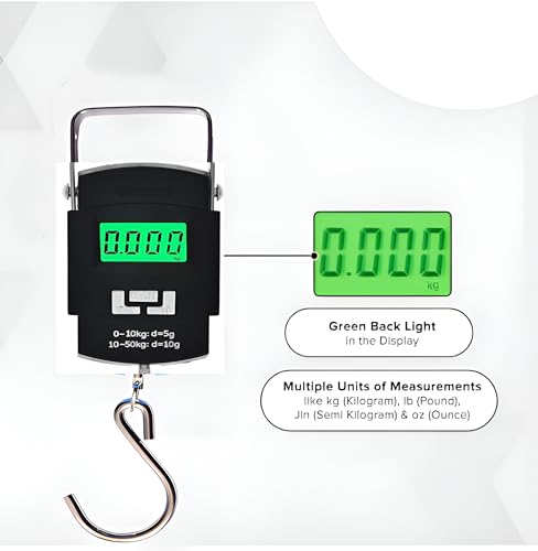 Image of GTT 50 kg Hanging Scale | Weight Machine for Luggage Weighing Scale | Bag Weighing Scale for Luggage Suitcase | Gas Cylinder & Travel | (New hanging scale)