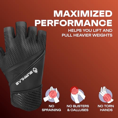 Image of BURNLAB Flex Wirst Support Gym Gloves for Men and Women - Ideal for Weightlifting, Cycling, Crossfit, Offers Good Grip and Soft Padding (Black, XL)