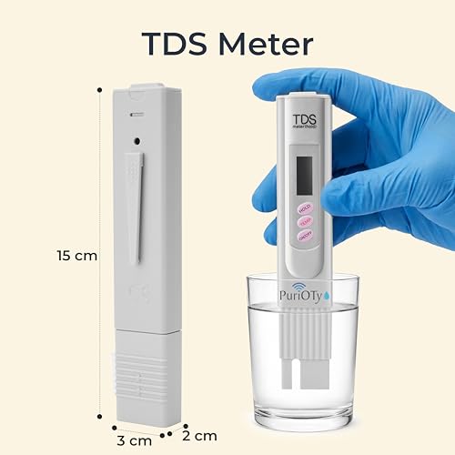 Image of Digital White TDS Meter for Water Testing | Instant TDS & Temperature Tester | Water Quality Tester for RO Water Purifier, Drinking Water, Aquarium & Hydroponics | Extra Battery Included