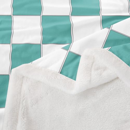 Image of Erosebridal Initial Letter D Fleece Blanket Throw 50 inchx60 inch Pink and White Checkered Sherpa Blanket Cute Monogram Plaid Fuzzy Plush Throw for Kids Girls Women,Kawaii Gingham Grids Decor for Bed Couch