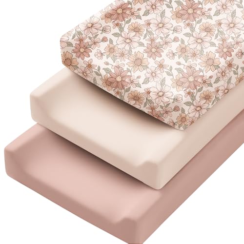 Konssy 3 Pack Stretchy Changing Pad Covers, 32"x16" Changing Table Sheets