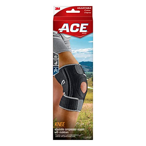 Image of ACE Brand Adjustable Knee Brace with Side Stabilizers Provides Support & Compression to Arthritic and Painful Knee Joints (Pack of 2)