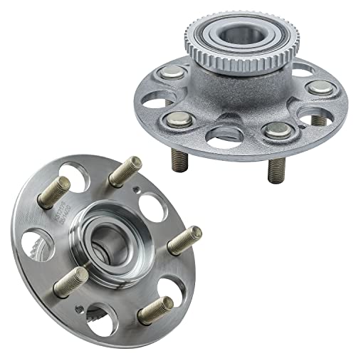 Image of Detroit Axle - Pair Rear Wheel Bearing and Hubs Assembly for 1999-2003 Acura TL, 1998-2002 Honda Accord [V6 Models only - Rear DISC], 5 Lug w /ABS