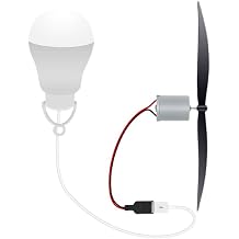 ZYWUOY for Micro Wind Turbine Motor Blades, Generate Power With Micro Wind Turbine Motor Blade DIY Set And USB Bulb