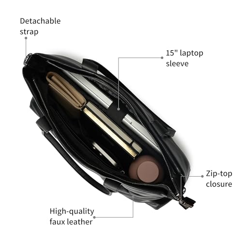 Image of Fastrack Quilted Laptop Tote Bag for Women | Faux Leather Work Tote with 15-Inch Padded Laptop Compartment, Multiple Pockets and Detachable Shoulder Straps | Stylish Office, College Bag