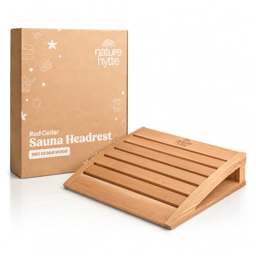 Nature Hytte - Red Cedar Sauna Headrest - Ergonomic Neck Support Pillow - Premium Red Cedar Wood - Natural Aroma - Elegant Gift-Ready Packaging