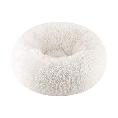 Vivi Bear Katzenbett Hundebett Extra weich angenehm süß,Katzenkissenbett waschbar,Ovales Doughnut Nesting Cave-Bett,geeignet für Katzen und kleine,mittelgroße Hunde(70 cm Durchmesser) Cover