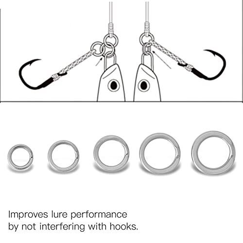 200pcs Fishing Split Rings Assortment Kit Stainless Steel Double Flat Wire Snap Ring Lure Fishing Tackle Connector3