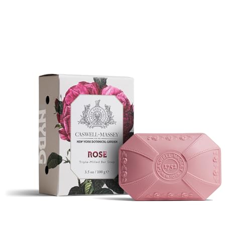 Image of Caswell-Massey Rose Natural Bar Soap for Women, Moisturizing Body Soap Bar for All Skin Types, Made with Essential Oils & Plant-Based Formula for Soft Skin, 3.5 oz
