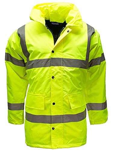 Love My Fashions® mannen jassen hoog zicht waterdicht gewatteerd stijlvol winterwarm verborgen causal capuchon jas geel oversized