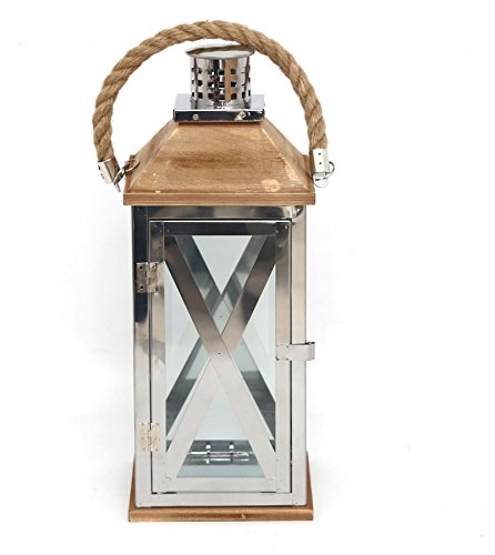 Sifcon - Portavelas de Acero Inoxidable con asa de Cuerda