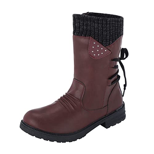 Botas de invierno para mujer Forradas Calientes Zapatos Boots Nieve Montaña Calor Antideslizante Diseno Elegante Punta Cuadrada mayor durabilidad pies hinchados