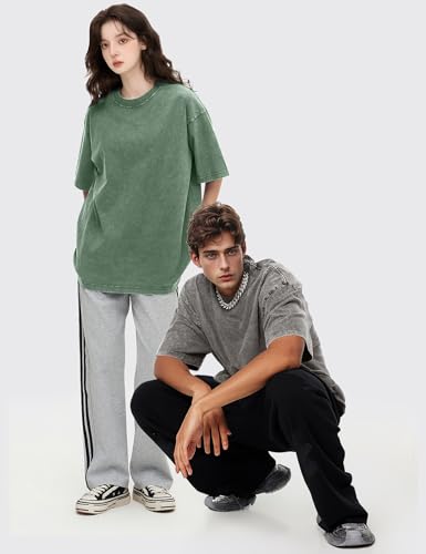 Eisctnd Men Oversized T Shirts, 3 Pack Heavy Cotton Vintage Tee Loose Fit Short Sleeve Casual Basic Washed Unisex Tops3