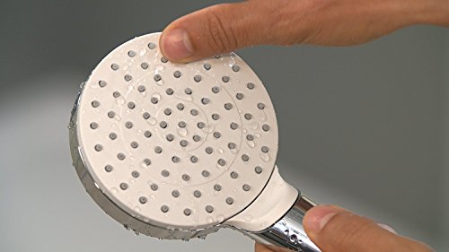 hansgrohe Crometta - wassersparender Duschkopf 6 l/min (EcoSmart), Handbrause mit 2 Strahlarten, runde Duschbrause (⌀ 100 mm), Sparduschkopf mit Antikalk-Funktion, Weiß/Chrom - Image 6