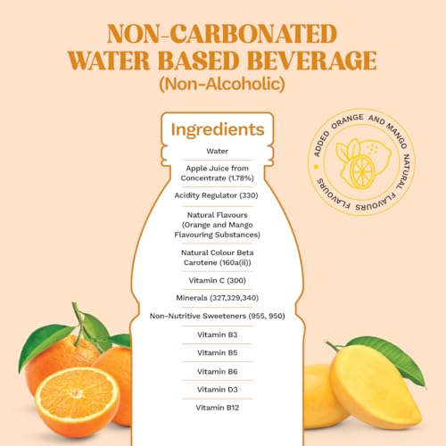 Image of Wild Vitamin Drink Valencia Orange Flavoured Low Cal 400ml Pack of 12 - Vitamin C D B3 B12 Contains Electrolytes Zero added sugar Calories 28