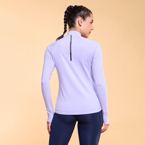 Image of Enamor Full Sleeve High Neck Medium Length Pull on Dry Fit T-Shirt for Women - Slim Fit - A310