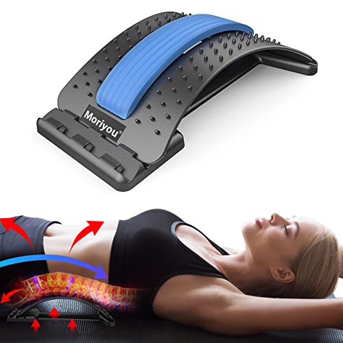 Back Stretcher for Pain Relief, Spine Deck with 3 Adjustable Settings, Back Cracker Device, Upper & Lower Back Pain Relief Stretcher for Spinal Decompression, âSpine Aligner with Massager