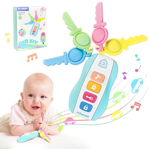 Momuse KEY4P Baby Teething Relief Toys For 6-12 Months, Baby Teether Keys Car Musical Toy cover