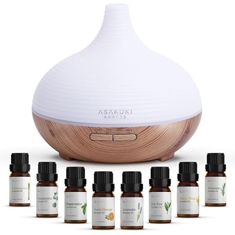 ASAKUKI 300ml Essential Oil Diffuser Set Cover