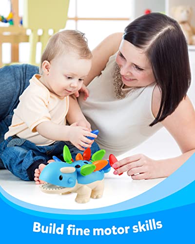 Coogam Dinosaur Fine Motor Skills Toy, Spike The Ankylosaurus Toys 13 Pcs, Sorting Stacking Dino Color Recognition Montessori Educational Gift Game For 2 3 4 Year Toddler #TOP1