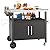 Kendane Grill Cart Table with Big Storage Cabinet, Movable Outdoor Dining Cart Pizza Oven Stand, Kitchen Cart Island Multifunction Food Prep Table Stainless Steel Surface