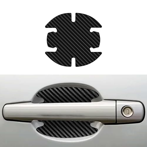 Image of Galio Carbon Finished Car Door Handle Protector Sticker PU Finger Guard Anti Scratch Paint Protection Film Handle Guard for All Cars Universal Fit Durable Car Door Shield (Pack of 4)