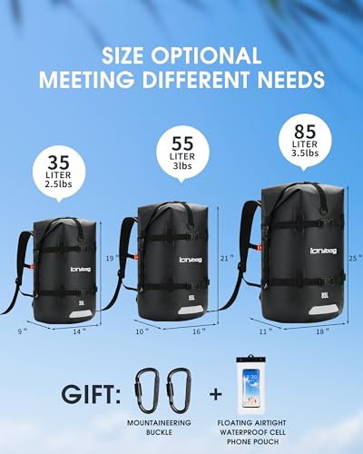 IDRYBAG Mochila Impermeable para Viajes, Kayak, Bote, Natación, Paddle Boarding Flotante - Bolsa Seca Sumergible 35L miniatura 5