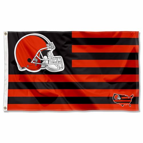 Cleveland Browns USA American Nation Stripes 3x5 Grommet Flag