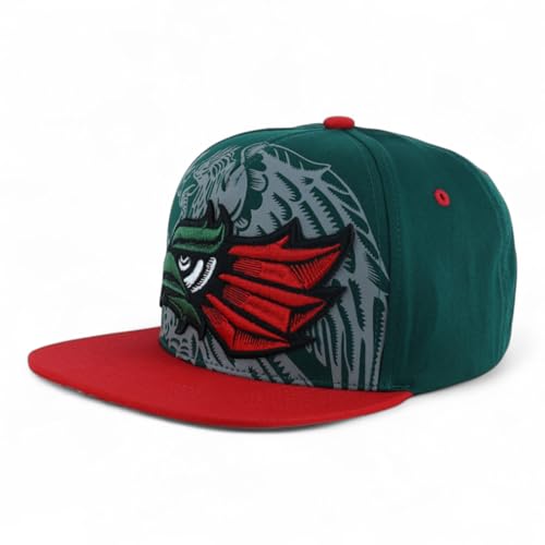 Image of Hecho En Mexico Eagle 3D Embroidered Flat Bill Snapback Cap