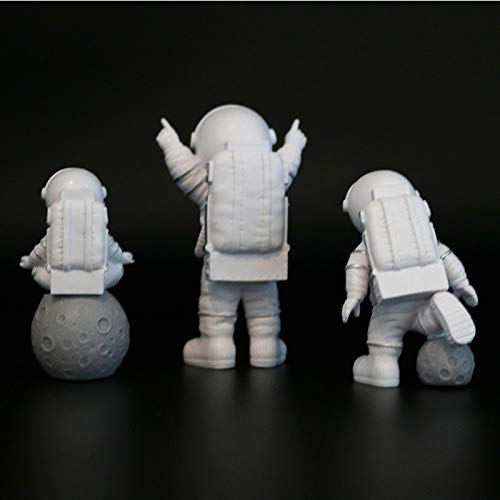 3Pcs Astronaut Figurines Cake Topper, Miniature Astronaut Toys Ornament Home Arts And Crafts Desktop Accessories Tabletop Decoration, White #TOP5