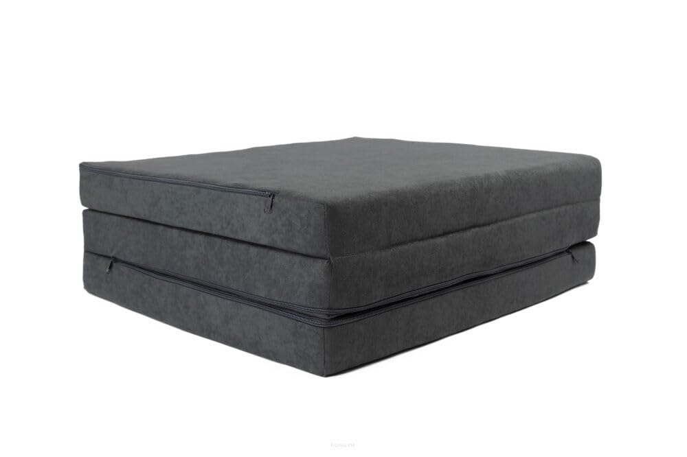 Fortisline Matelas d'appoint Pliant lit d'appoint lit d'invité futon Pouf 195x80x9 cm Couleur Gris